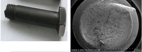 螺栓断裂位置，螺栓扭断断口