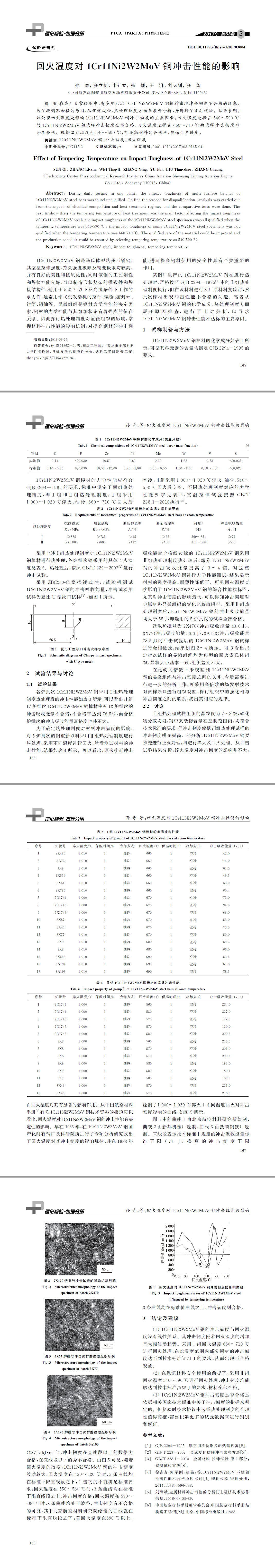 钢材冲击性能,钢材回火实验,冲击性能分析