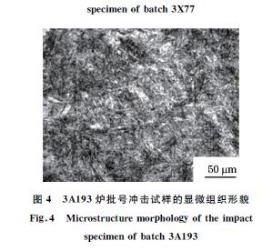  ３A１９３炉批号冲击试样的显微组织形貌