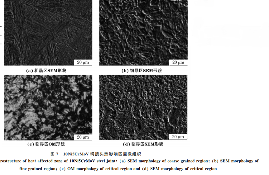 钢接头热影响显微组织区
